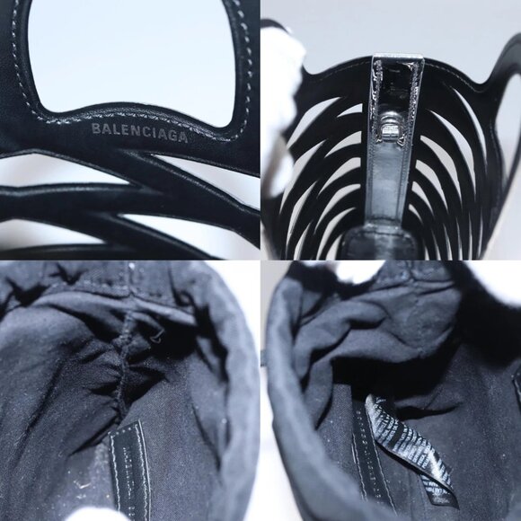 BALENCIAGA Neophone Holder Shoulder Bag Enamel Silver 660787 Auth 110436AV - Picture 13 of 15